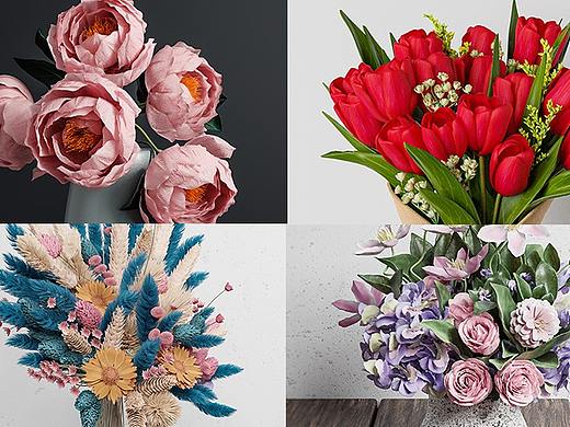 花草植物3D建模材质渲染合集