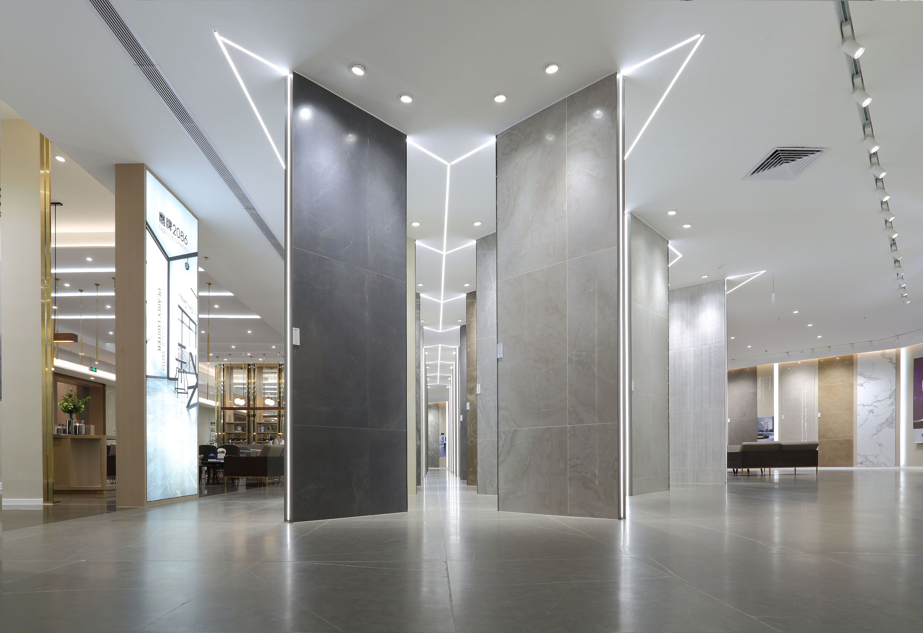 汇亚陶瓷总部展厅：让空间在自由中流淌 | 拓维设计-建e室内设计网-设计案例