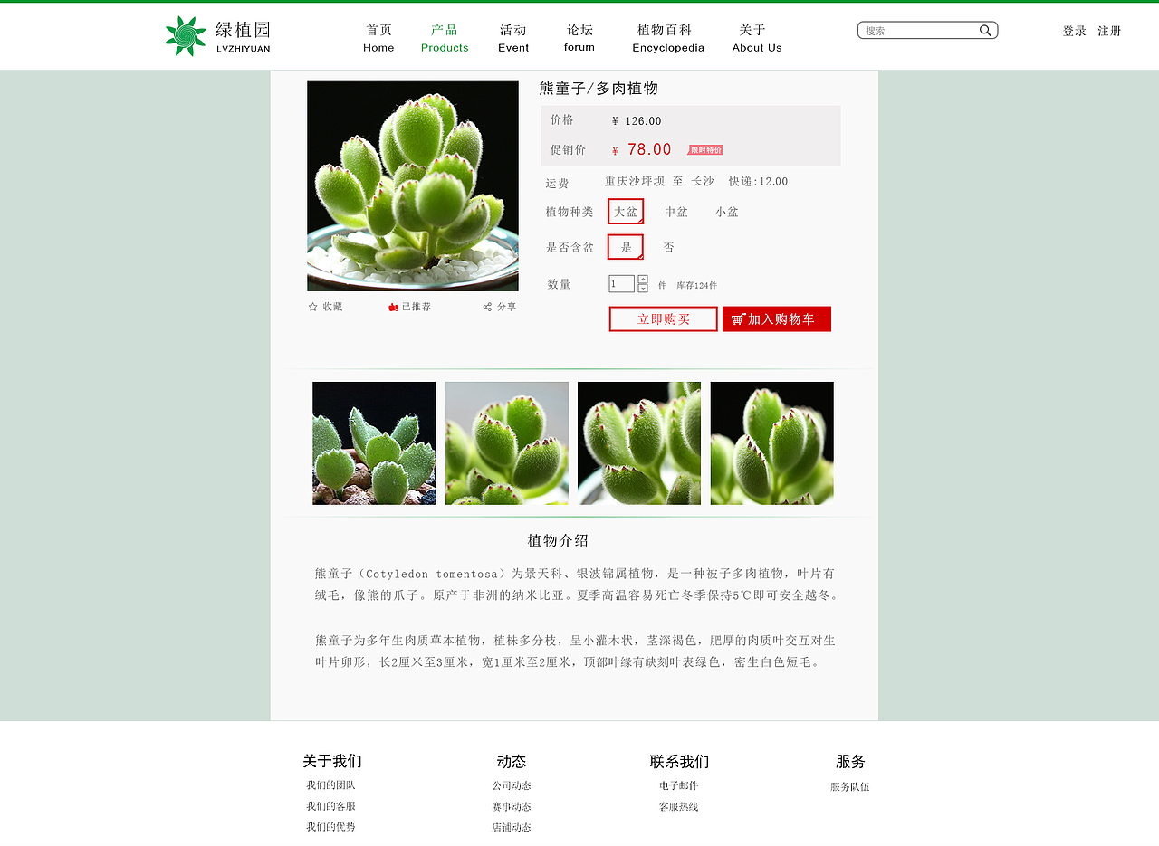 绿植园官网设计