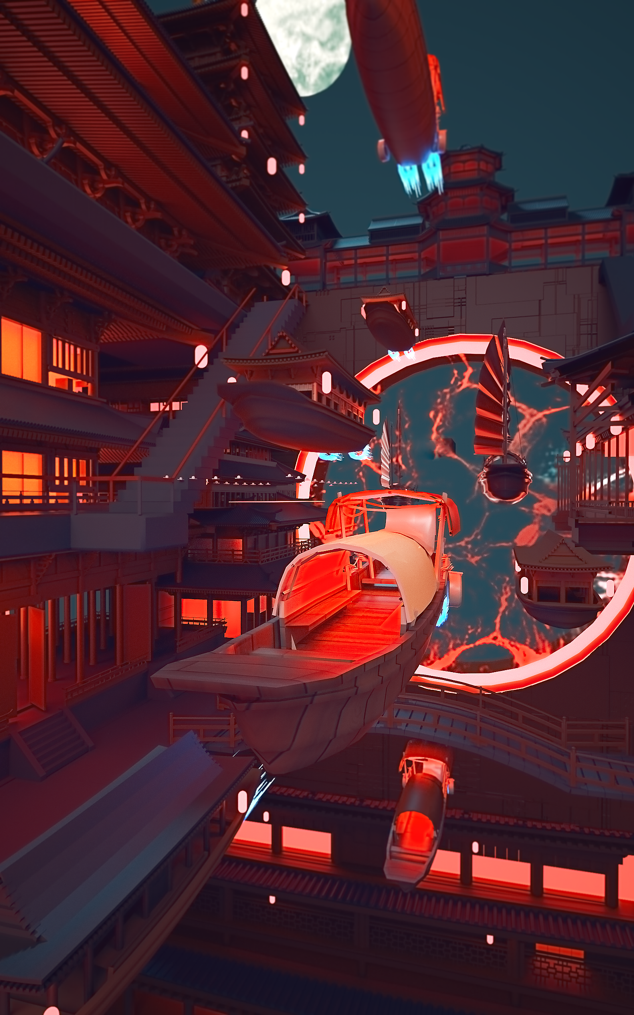 国风赛博朋克城市