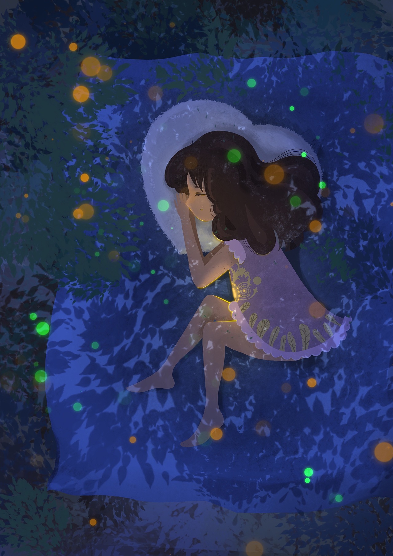 一只猫咪守护的晚安