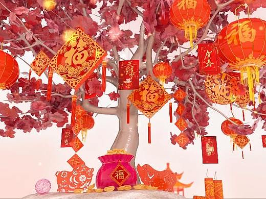 2019猪年春晚春节晚会猪年企业年会片头【练习】