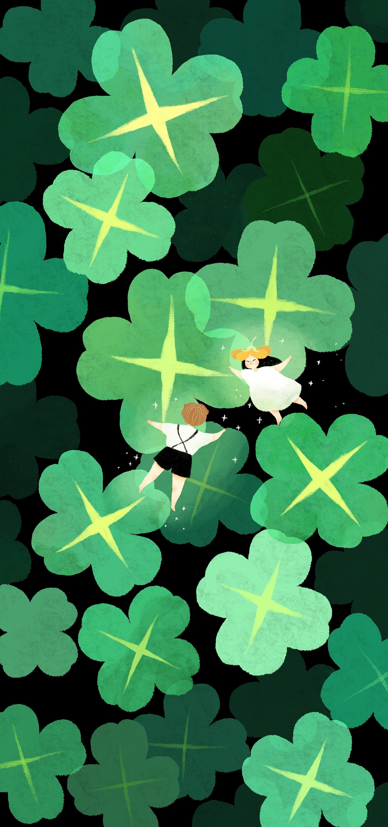 幸运四叶草|插画|创作习作|阿悠吃了没 - 原创作品 - 站酷 (zcool)