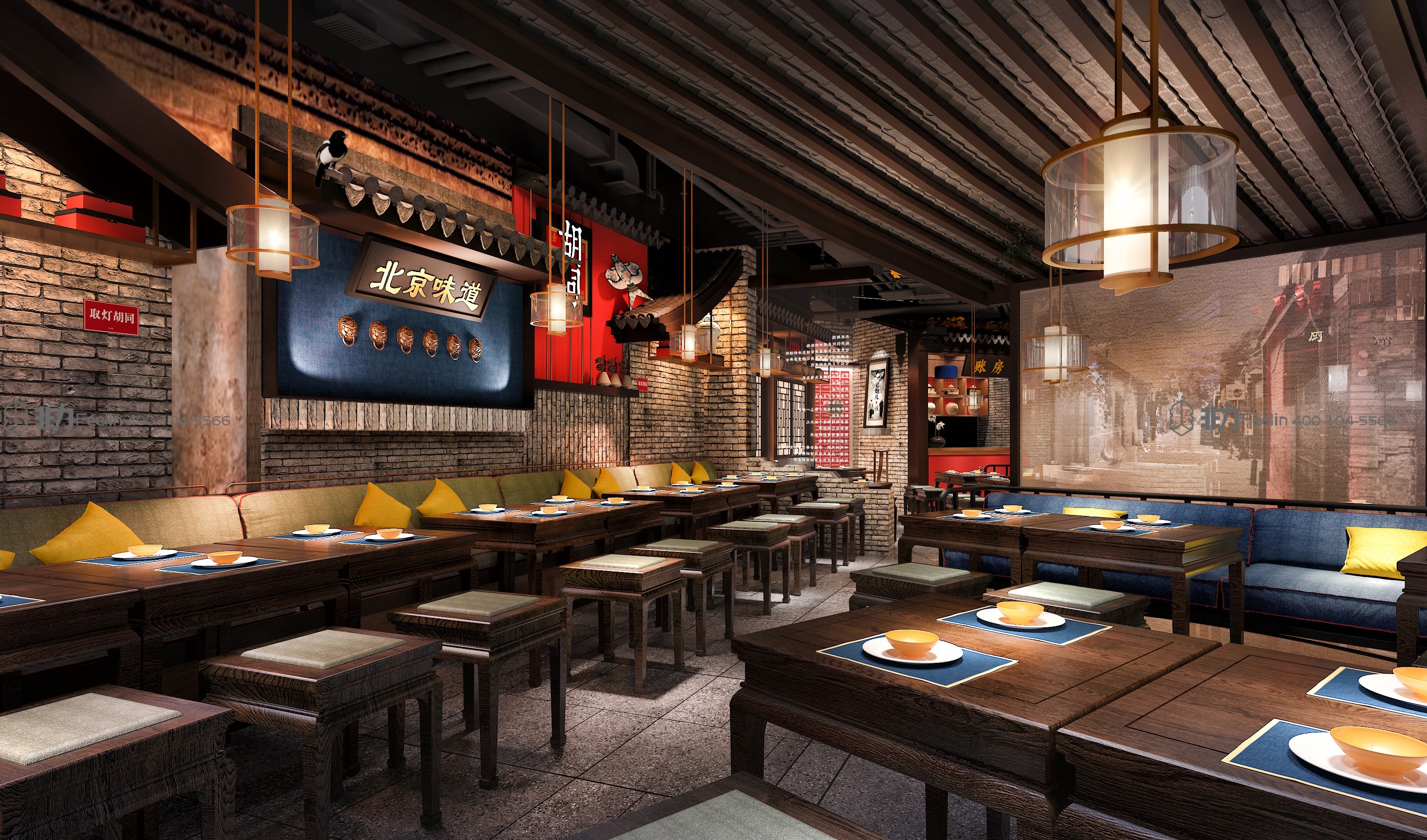 【非力】胡同烤肉通州万达店|空间|室内设计|非力一商业空间 - 原创