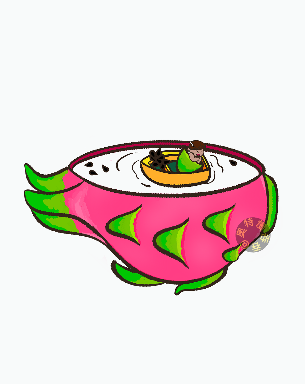 火龙果原创插画