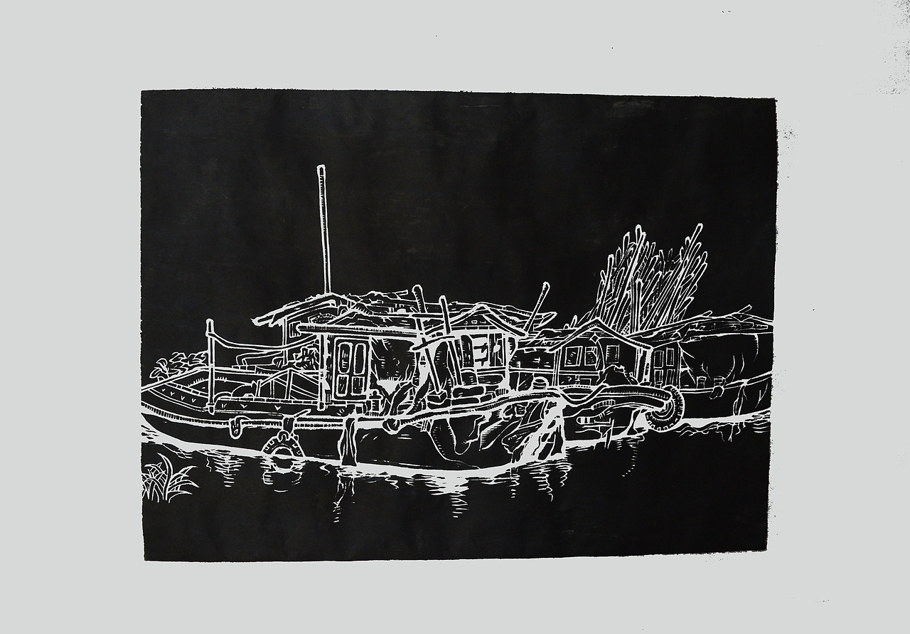 木刻版画-老船·我已不能再行走（图ZMjkyNzkzMjA0） - 实验艺术 - 站酷设计师羙笙原创素材 - 站酷ZCOOL
