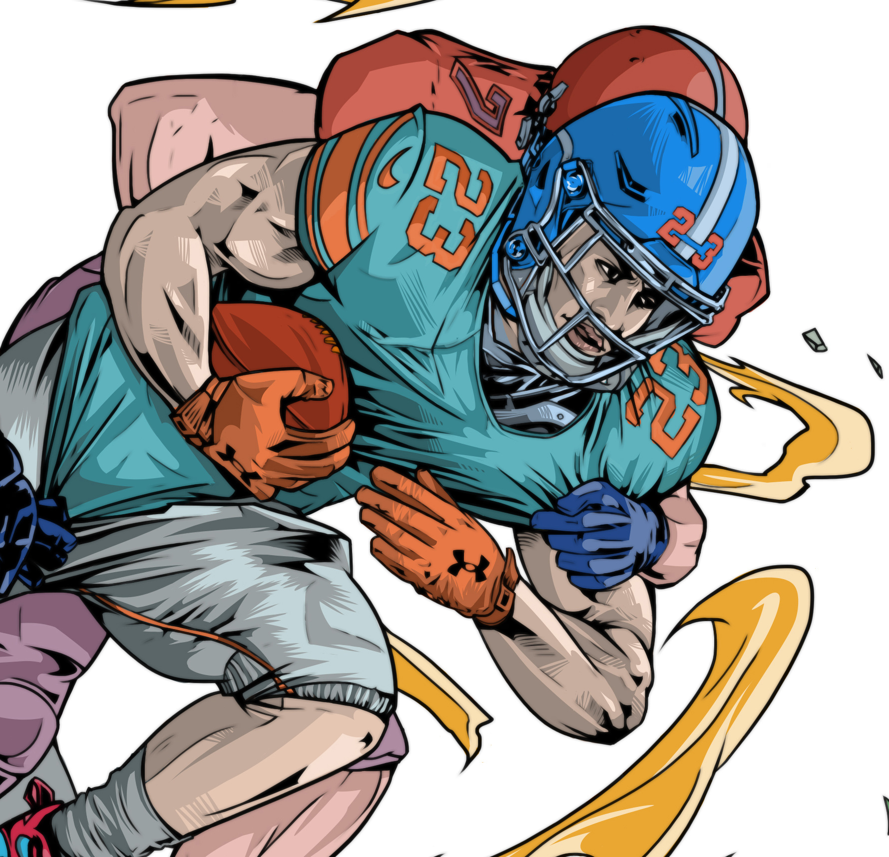 热力橄榄球1 2 插图&线稿|插画|涂鸦/潮流|利普 - 原创作品 - 站酷