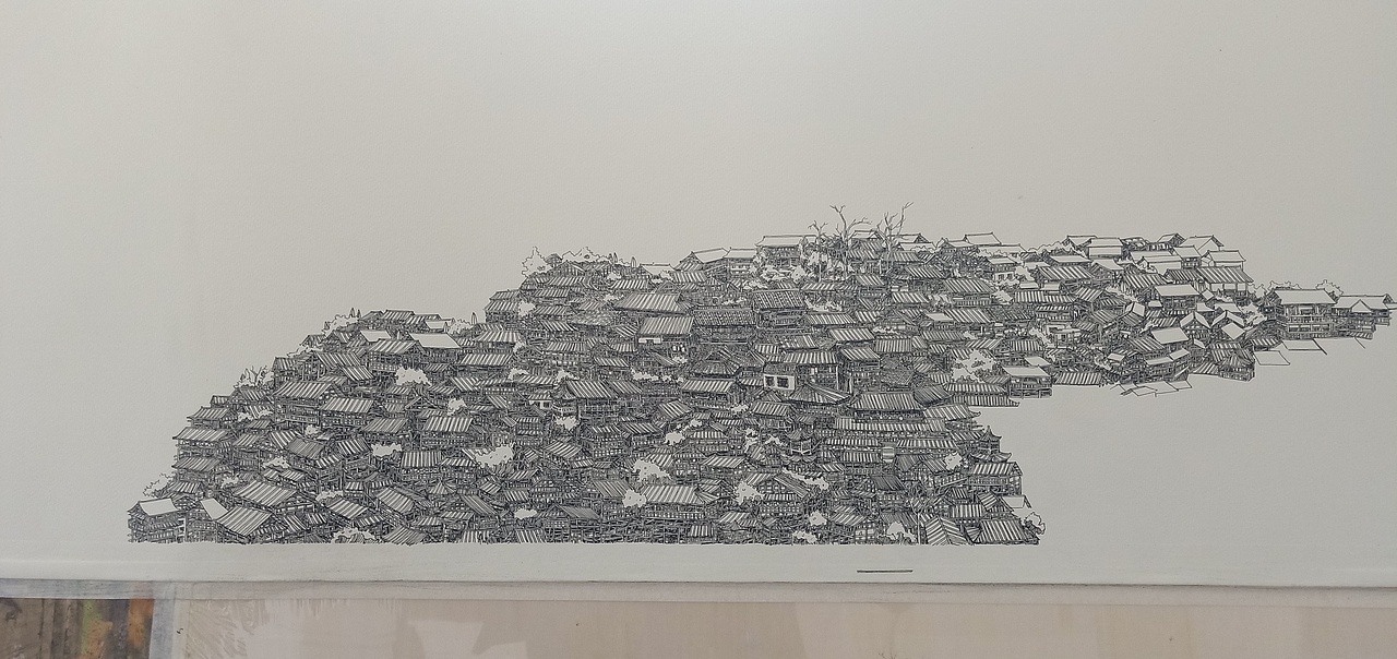 范炯钢笔画手绘表现《千户苗寨》