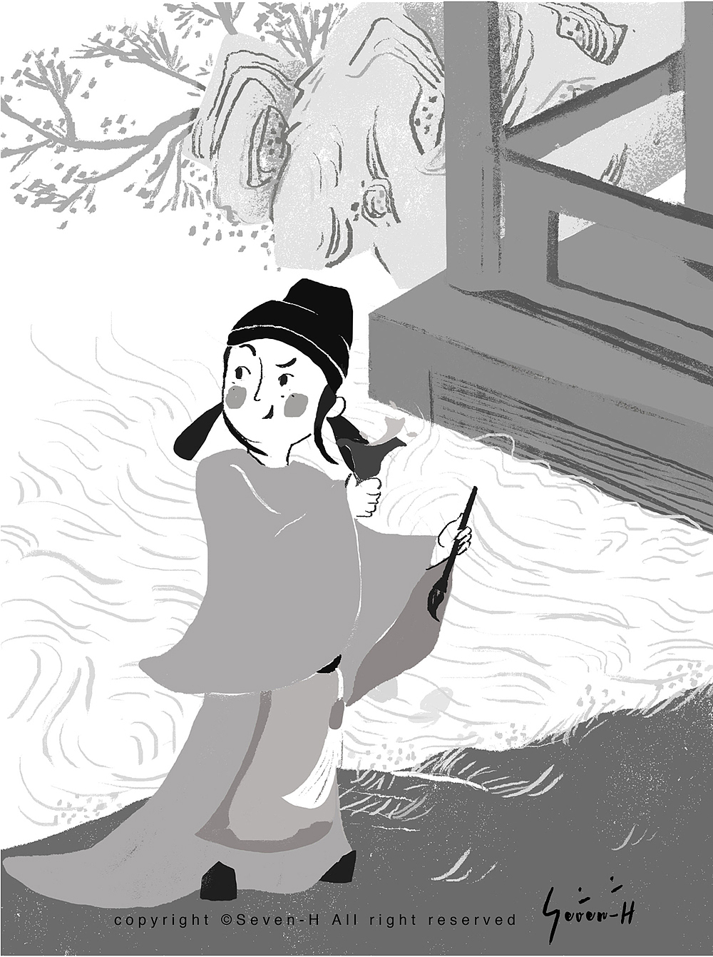 新东方诗词大赛H5 | 插画设计（图ZMTIxNzM5NDQw） - 游戏/娱乐 - 站酷设计师sevenH原创素材 - 站酷ZCOOL