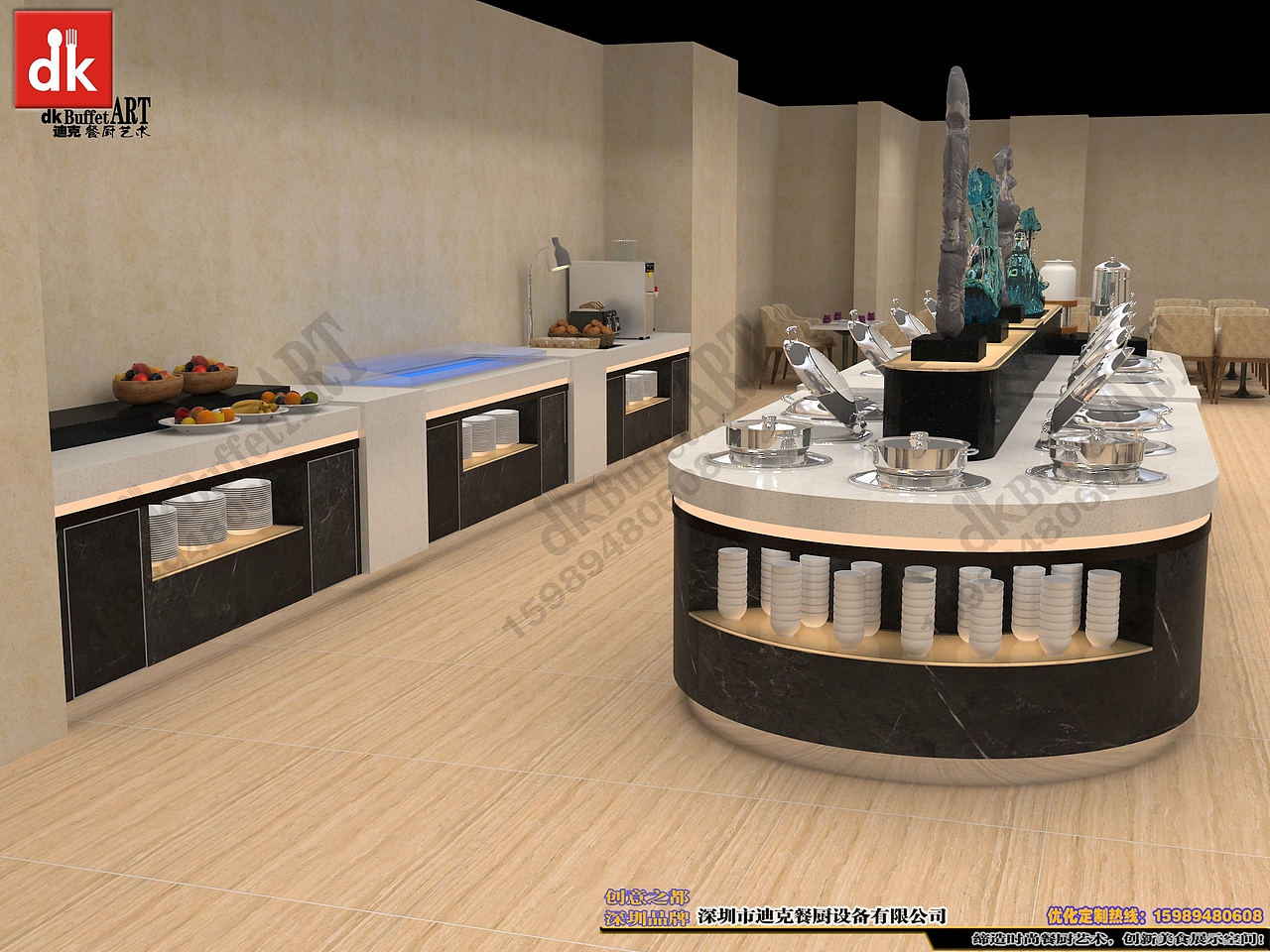 单位食堂自助打餐台 明档厨房设备 自助餐厅 自助餐炉