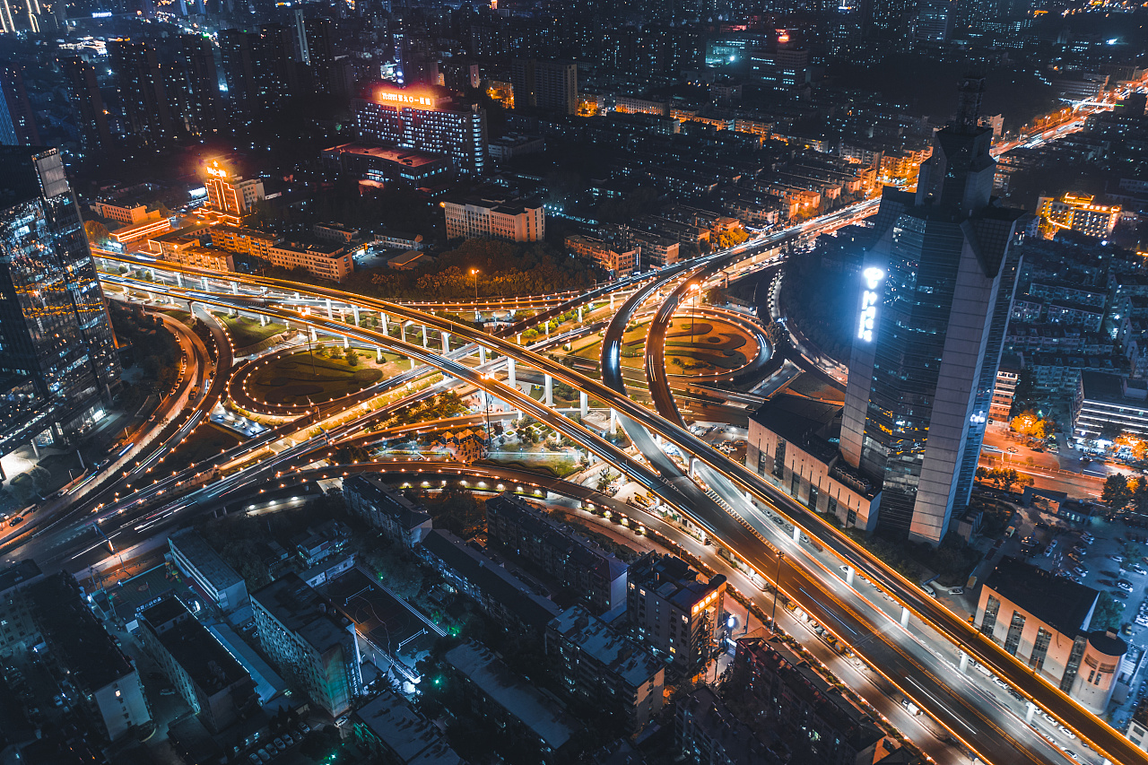 合肥五里墩立交夜景