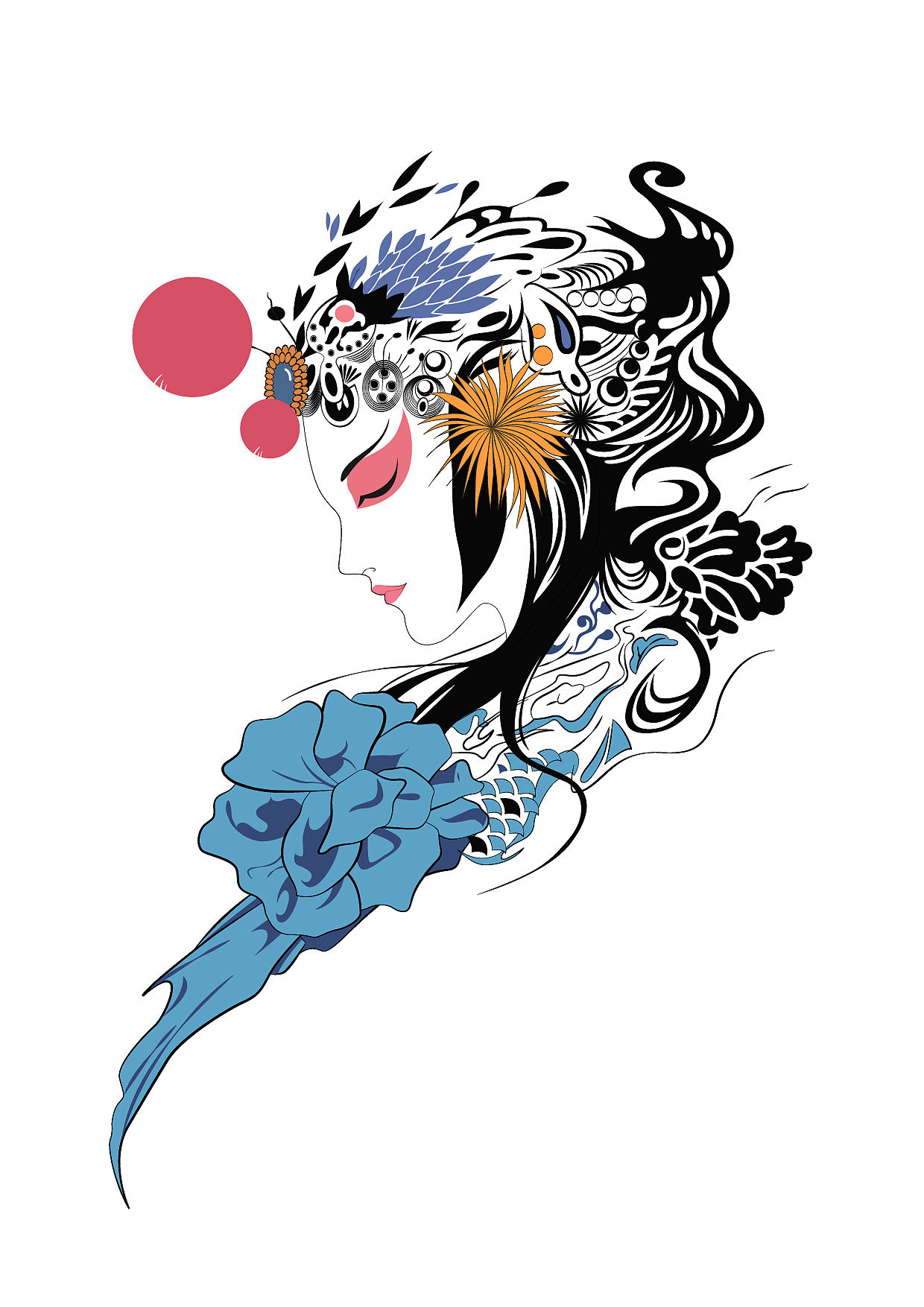 戏曲人物插画（图ZNzkwMDcxODQ=） - 品牌 - 站酷设计师吴聪慧原创素材 - 站酷ZCOOL