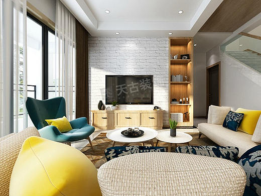 重庆金科天宸装修方案|北欧风格叠拼别墅设计效果图