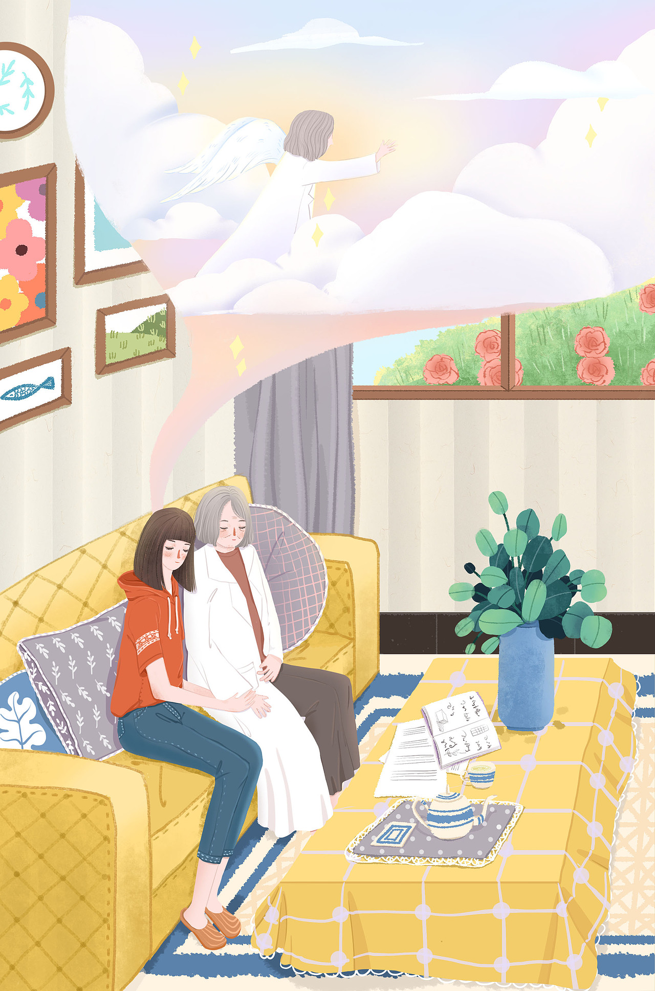 《老天使》插画作品（图ZMTUzMTA0Nzky） - 儿童插画 - 站酷设计师林夏adou原创素材 - 站酷ZCOOL