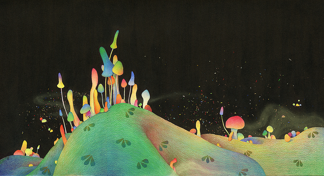彩红蘑菇林（图ZMTkxNTk0NzYw） - 绘本 - 站酷设计师尚下_画画人原创素材 - 站酷ZCOOL