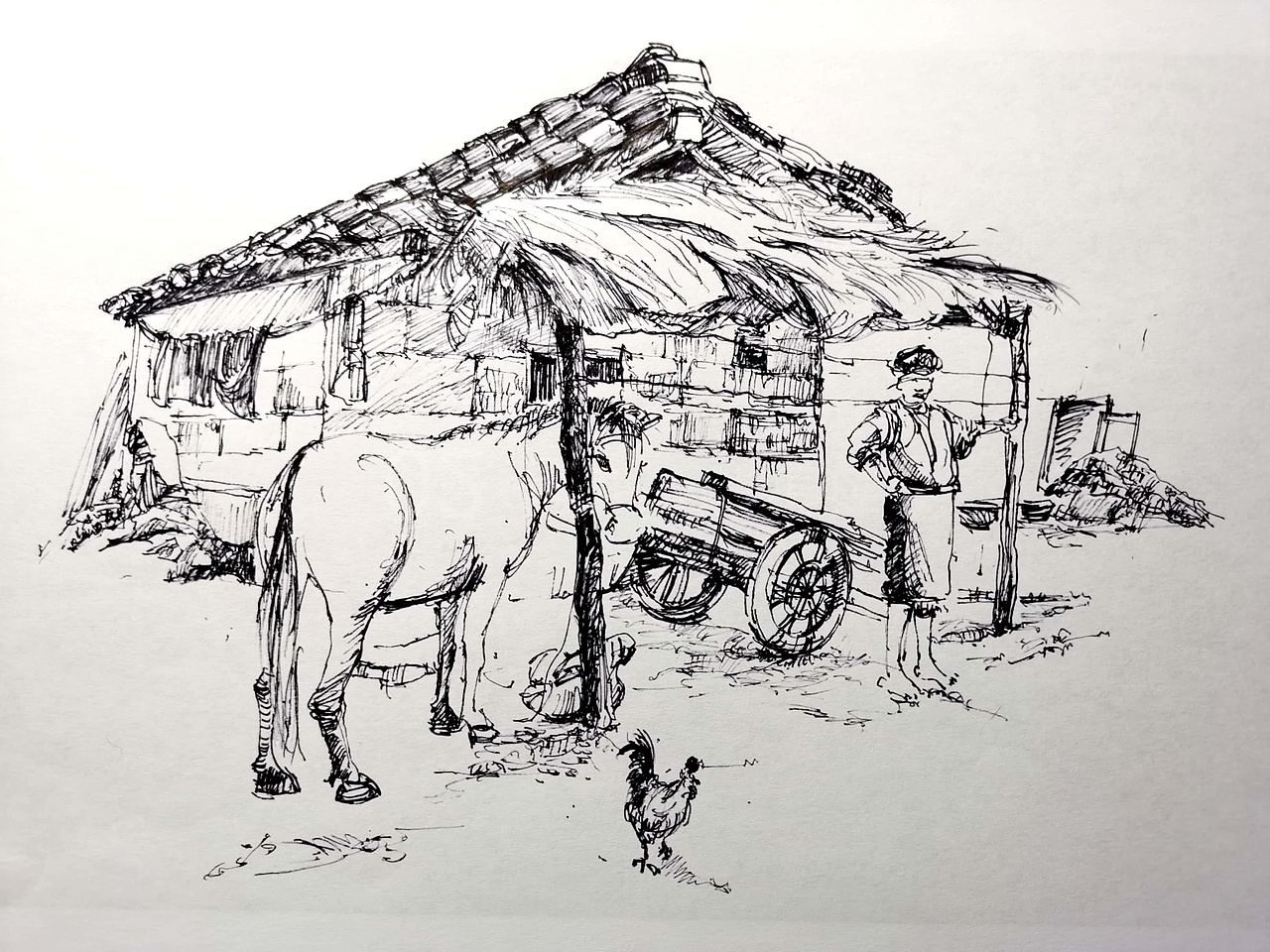 钢笔速写（图ZMjA0MTc0OTky） - 绘画 - 站酷设计师老白028原创素材 - 站酷ZCOOL