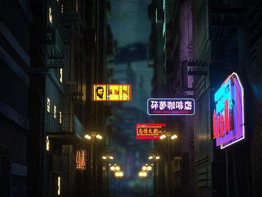 C4D+OC渲染夜景城市