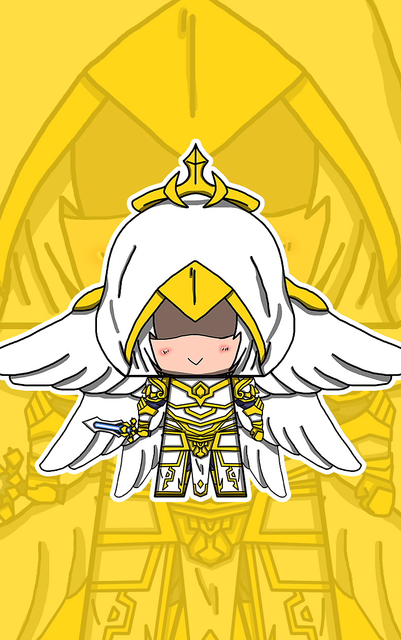 全民超神路西法圣光六翼纸模壁纸