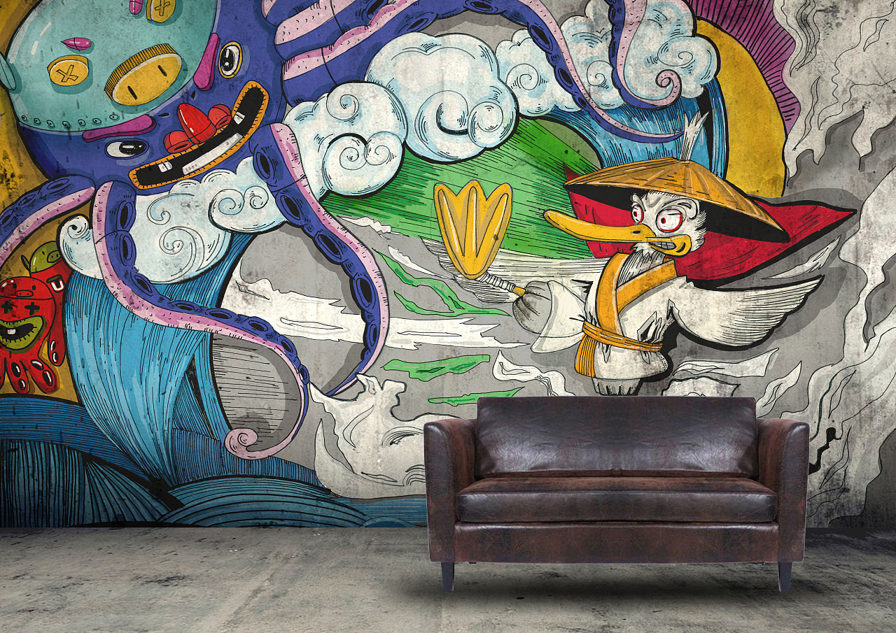 未知世界(餐厅墙画视觉)|插画|商业插画|fangjingjun - 原创作品