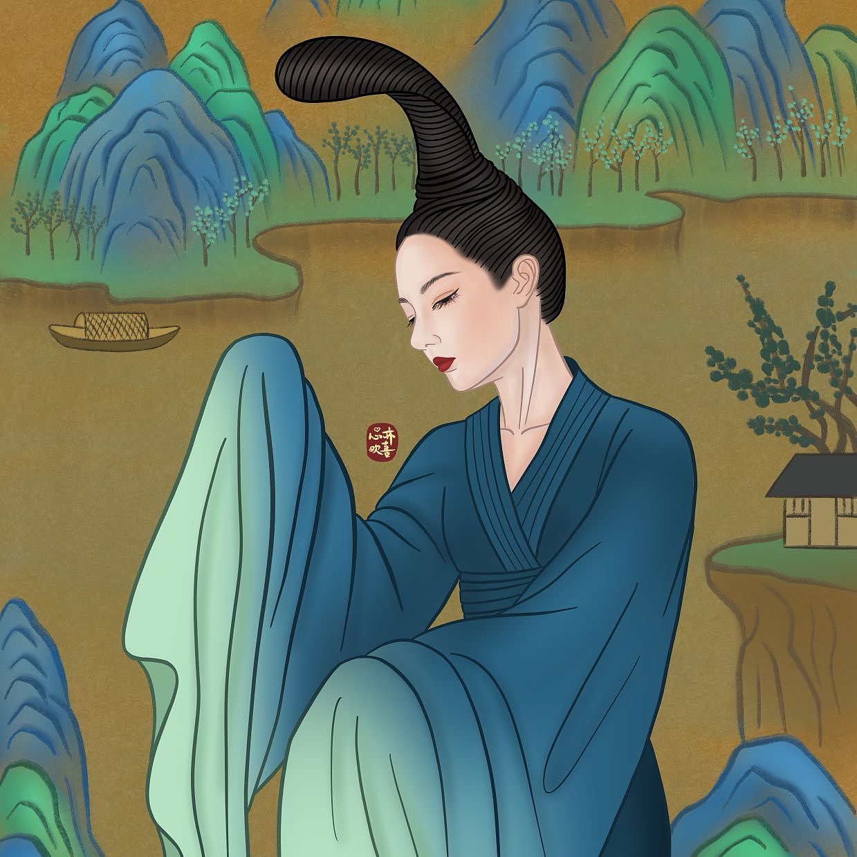 舞蹈诗剧只此青绿同人海报~