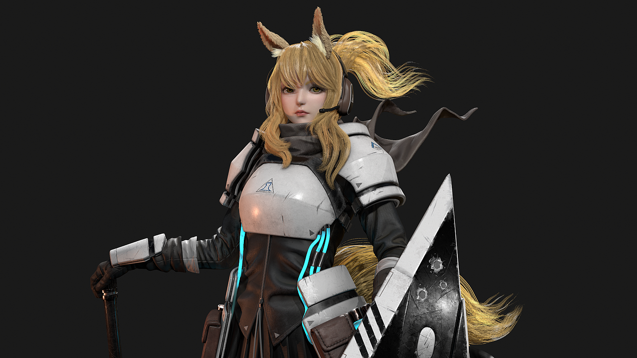 临光 明日方舟同人3D模型 实时渲染（图ZMjEzNTUxMzUy） - 人物/生物 - 站酷设计师Aniraiden原创素材 - 站酷ZCOOL