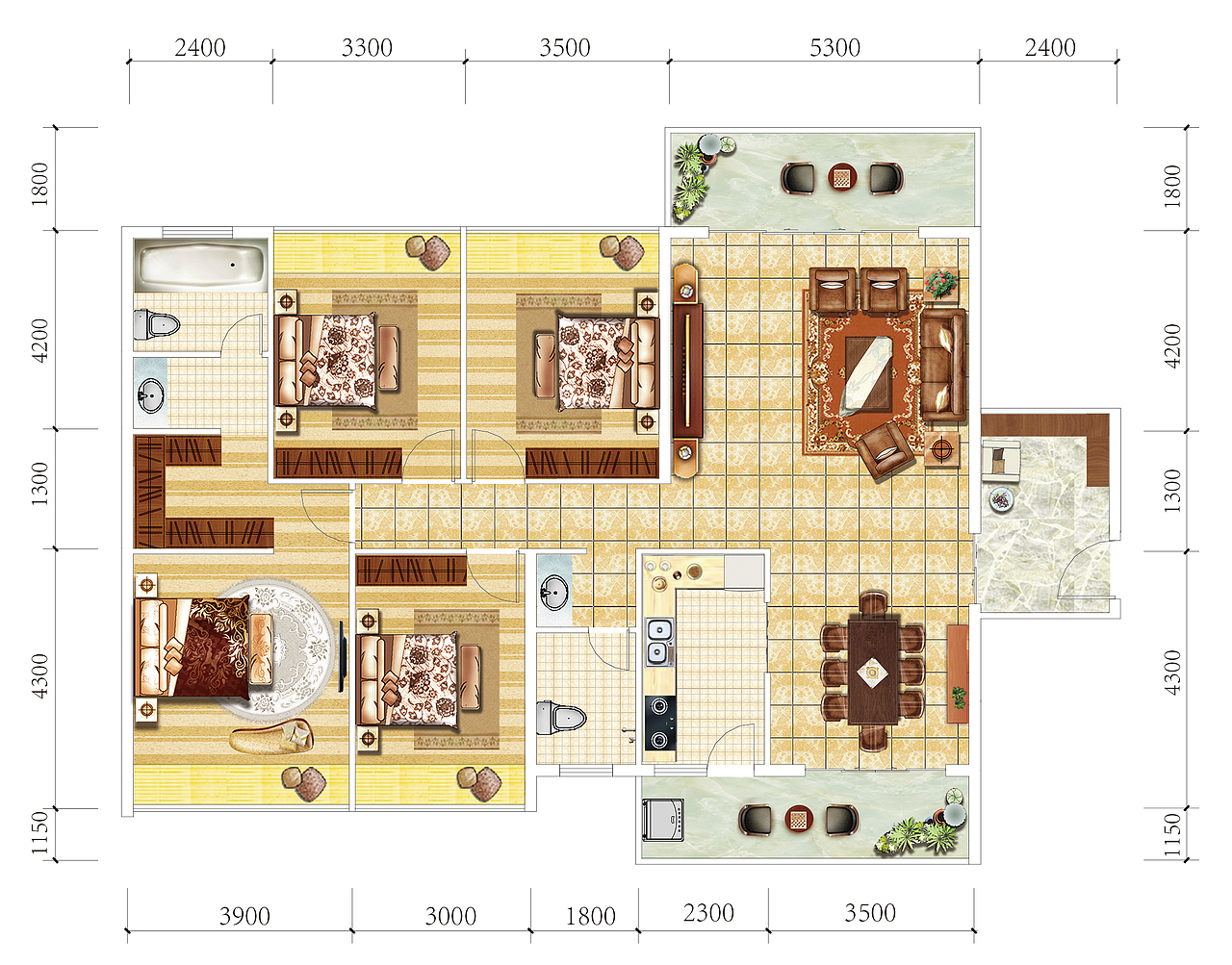 户型渲染（图ZMjA0MzA1Njgw） - 其他平面 - 站酷设计师浮梦丶挽歌原创素材 - 站酷ZCOOL
