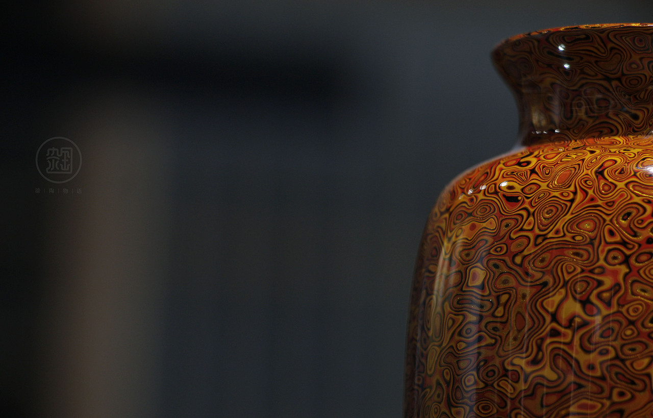 非遗手工艺大漆犀皮花器