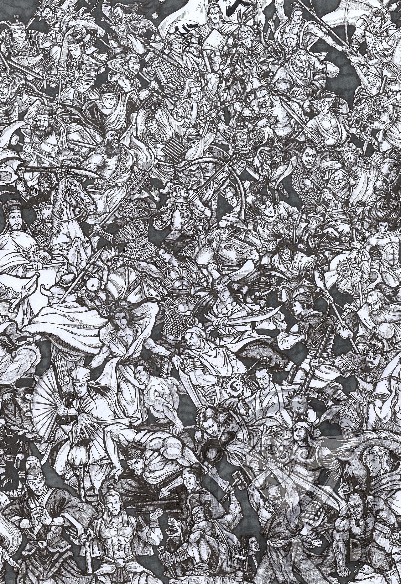 水浒108将手绘合集(线稿篇)