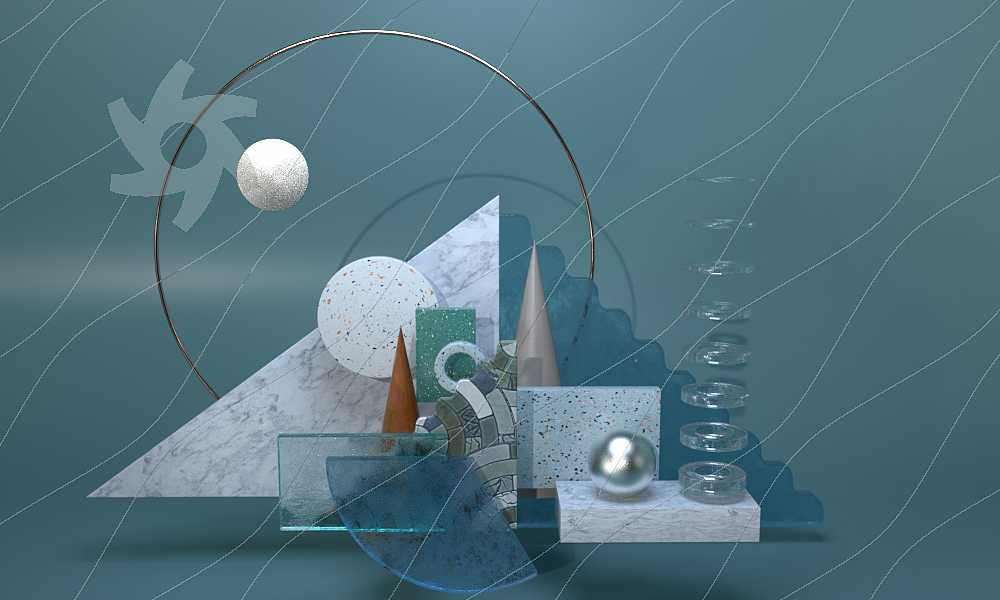 简单场景&材质 C4D建模&OC渲染