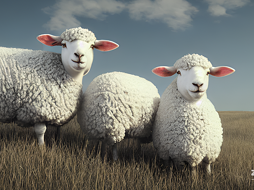 #AI创作实验室#在草原的三只白色小羊（个人主页-ZNjMxNzkyMTI=） - AI作品 - 站酷设计师开森怪原创素材 - 站酷ZCOOL