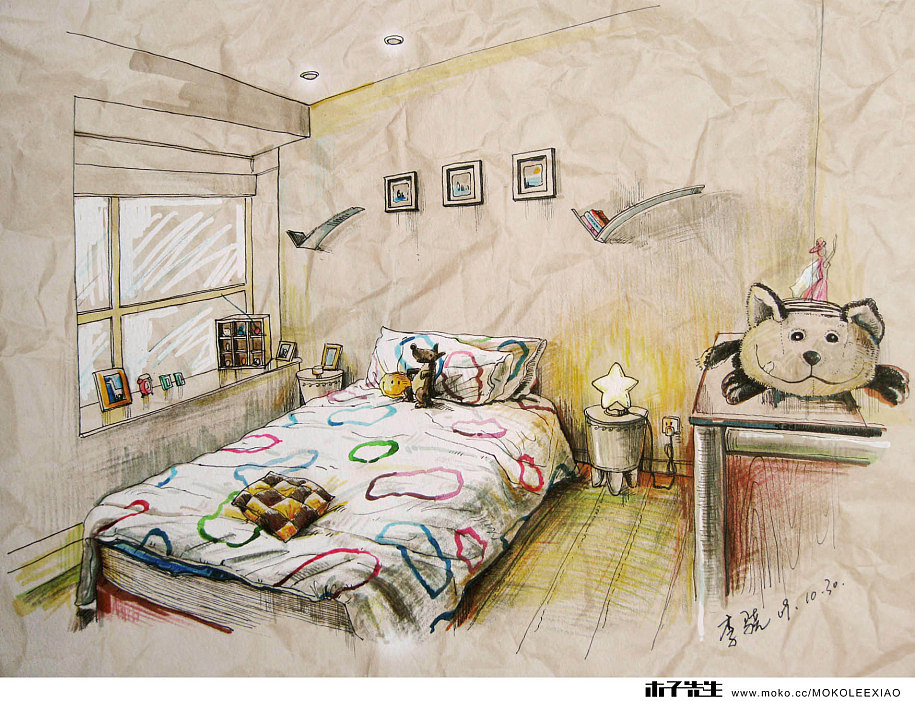 室内手绘效果图B（图ZNDg0MDM4MA==） - 创作习作 - 站酷设计师muzimayao原创素材 - 站酷ZCOOL