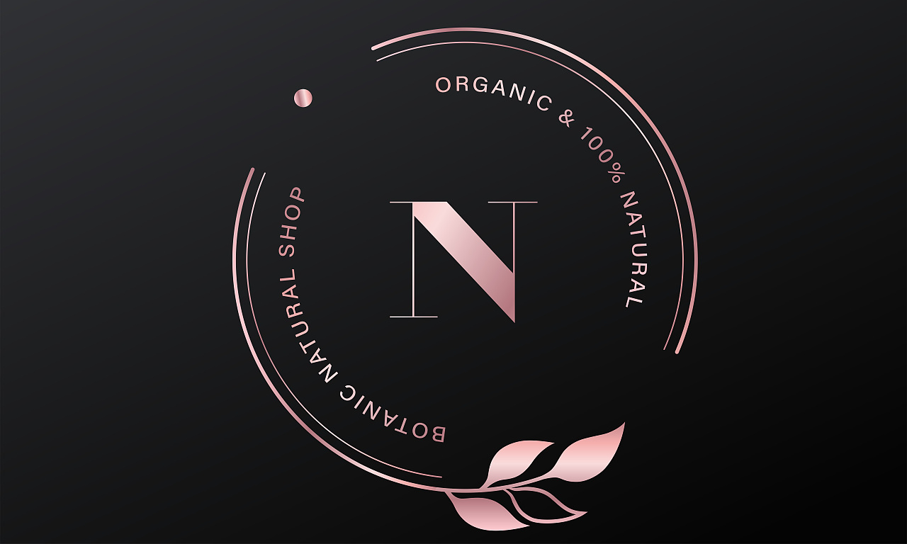 豪华字母花卉装饰品牌标志logo