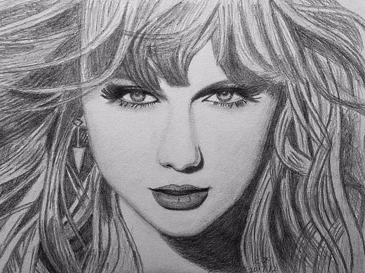 Taylor Swift素描（個人主頁-ZMjU2MjY5MTI=） - 繪畫 - 站酷設(shè)計師Claudia123原創(chuàng)素材 - 站酷ZCOOL
