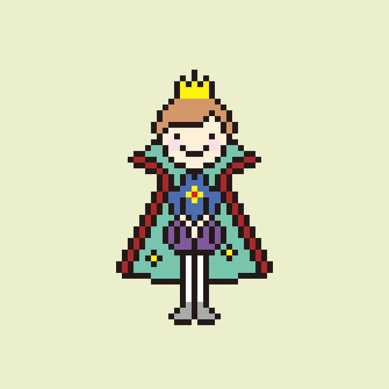 【情侣头像】像素风的 王子和公主|平面|图案|张曦微 - 原创作品