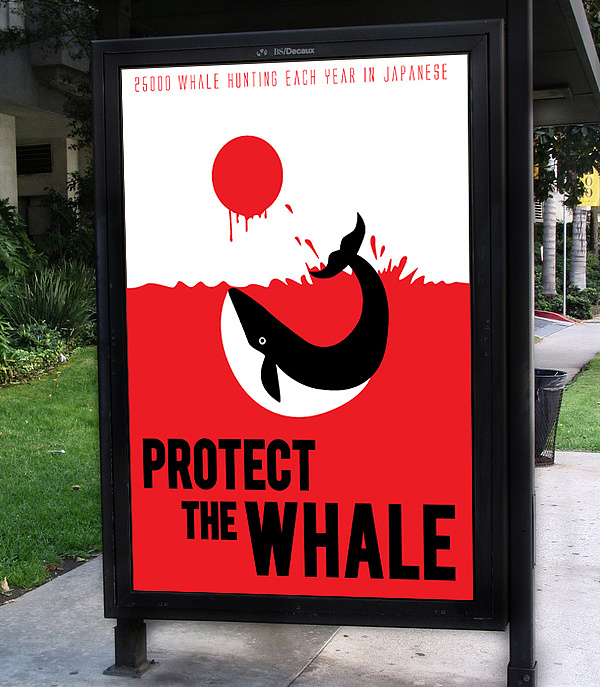 保护蓝鲸英语海报图片