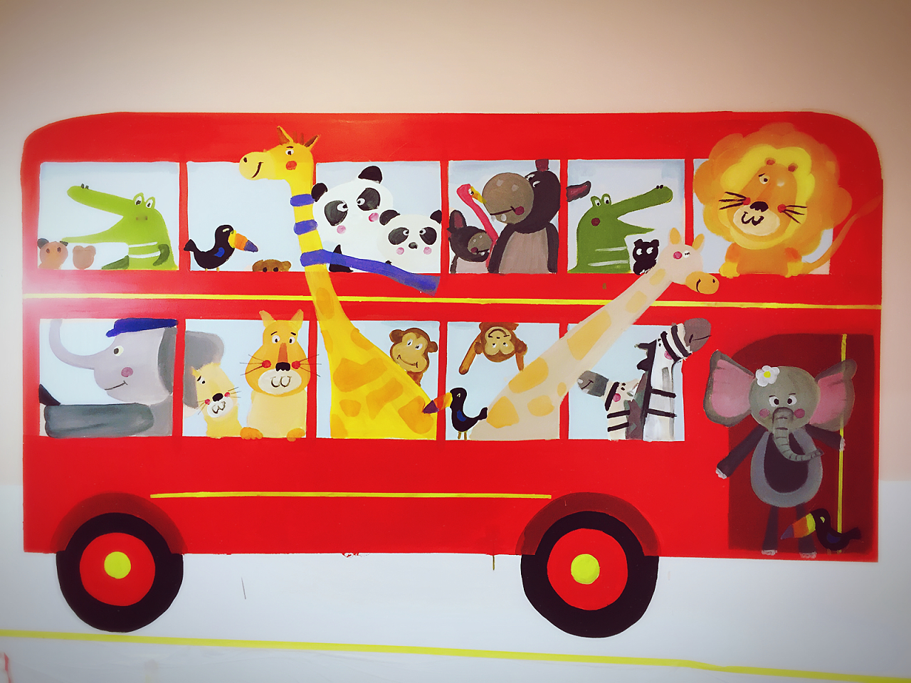 卡通儿童理发店墙绘