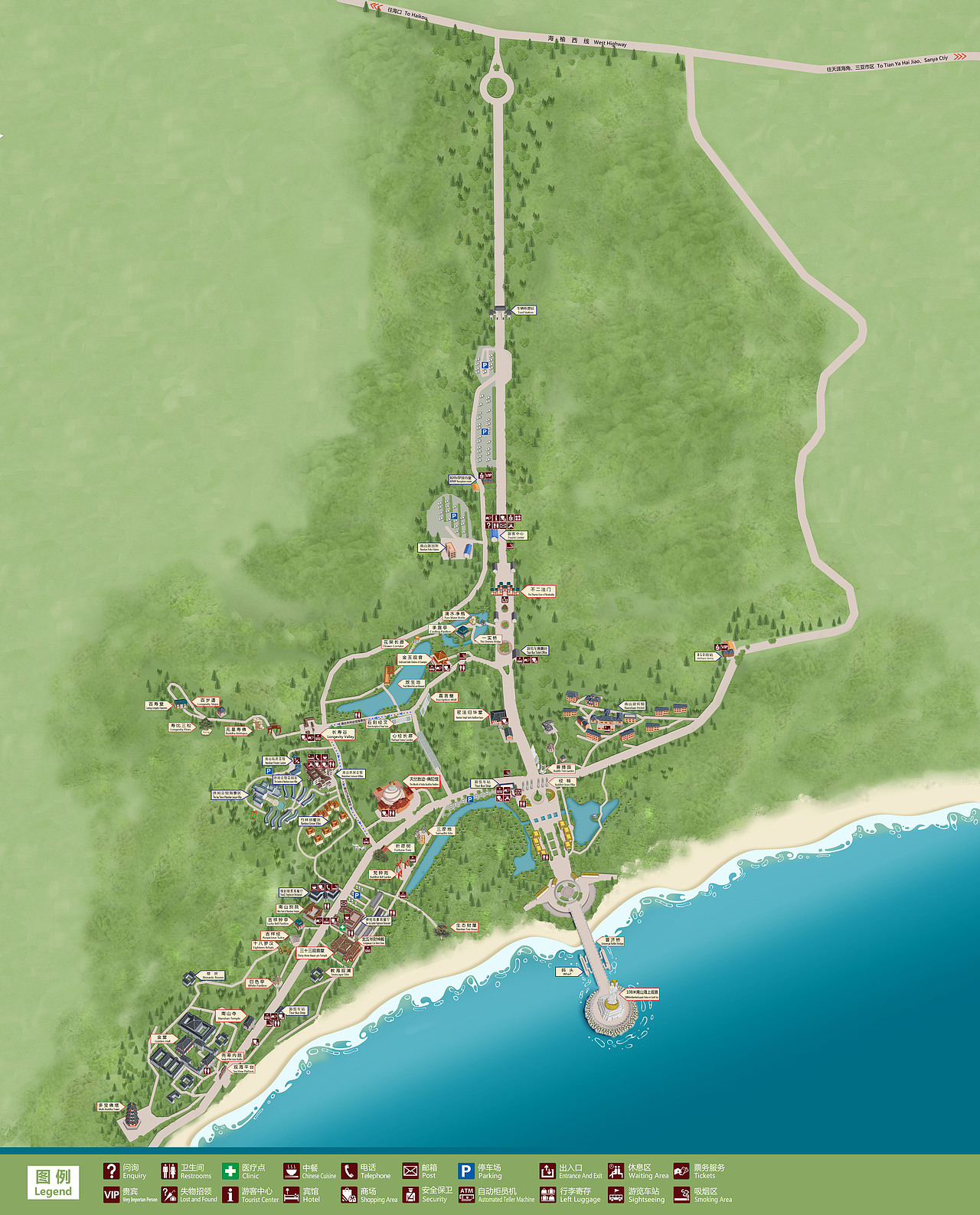 海南三亚景区手绘地图导览制作设计（图ZMjUyODgwMjUy） - 商业插画 - 站酷设计师景区手绘地图原创素材 - 站酷ZCOOL
