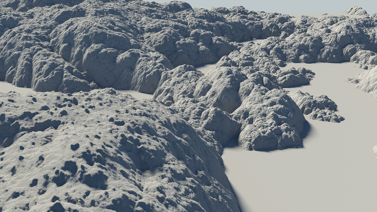 cinema4d中用redshift置换做各类地形山脉