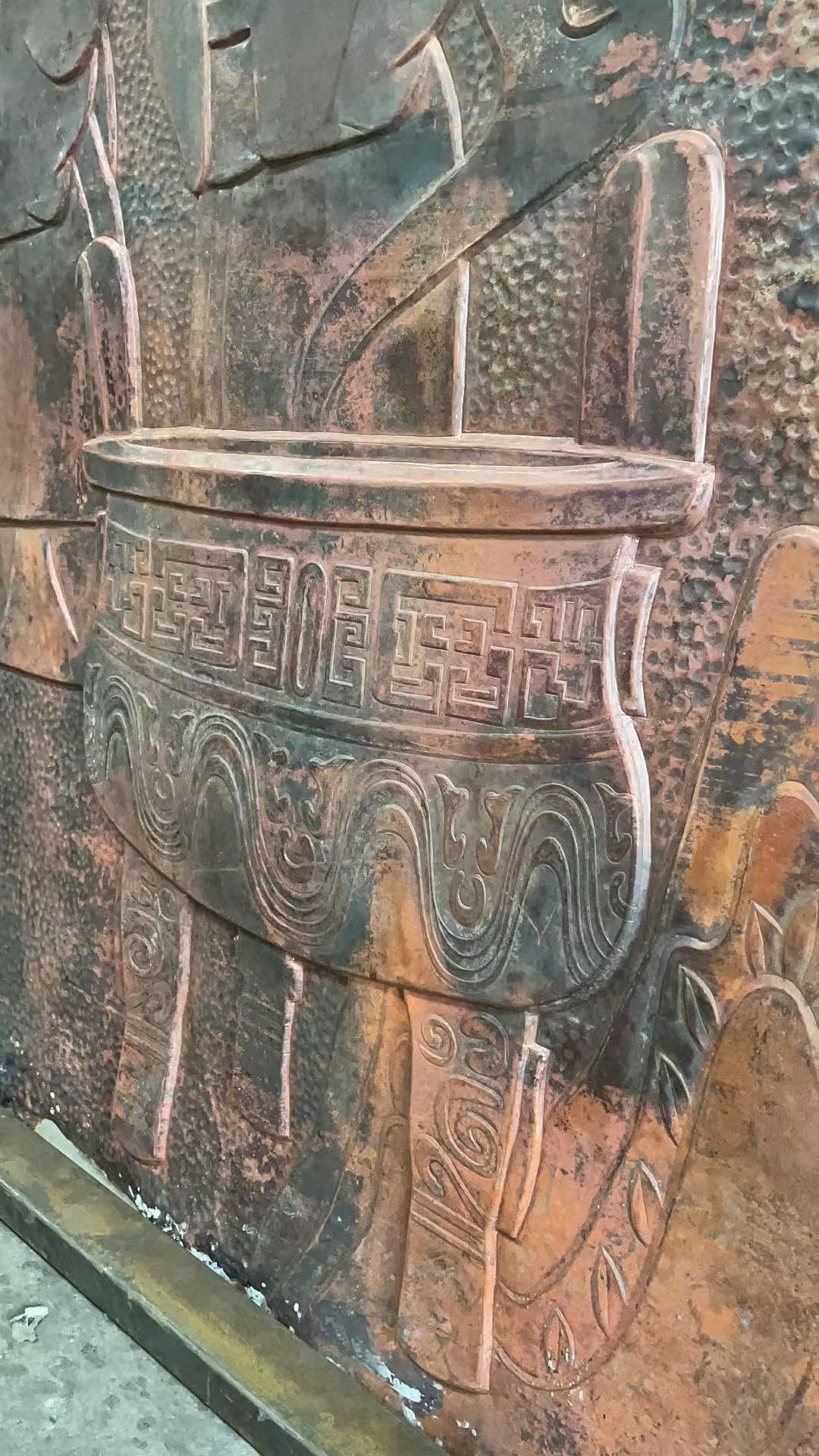广东恒鑫踏大型纯手工铜浮雕壁画加工生产厂家