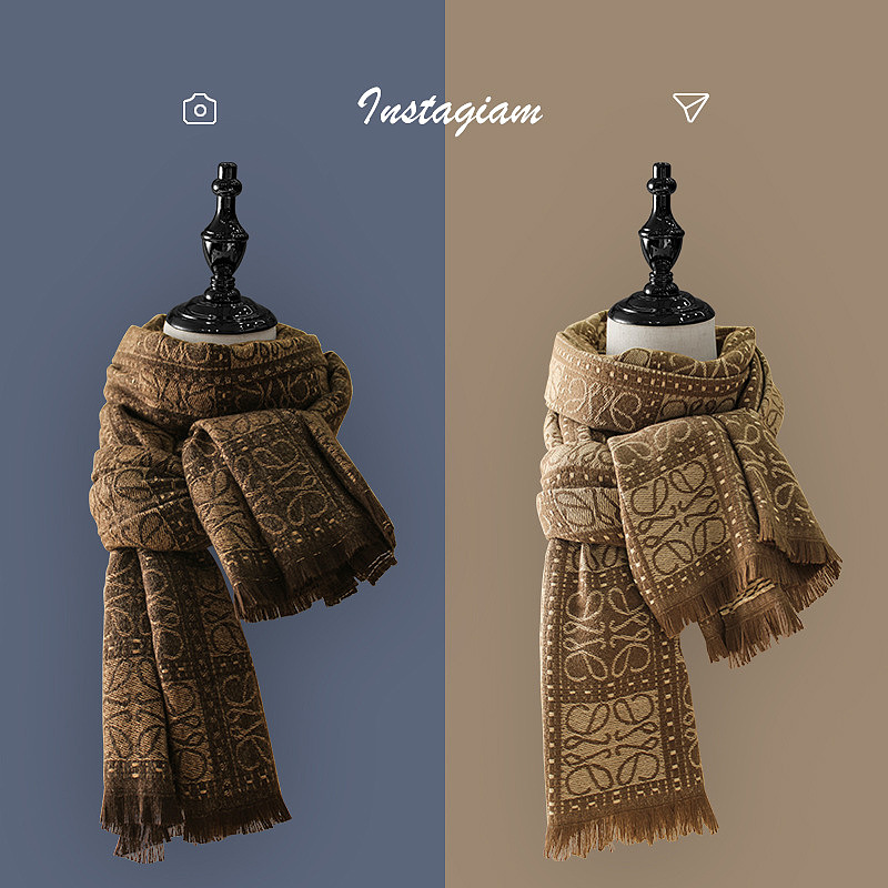 纯色背景的格调-围巾|平面|海报|02小萌新设计 - 原创作品 - 站酷