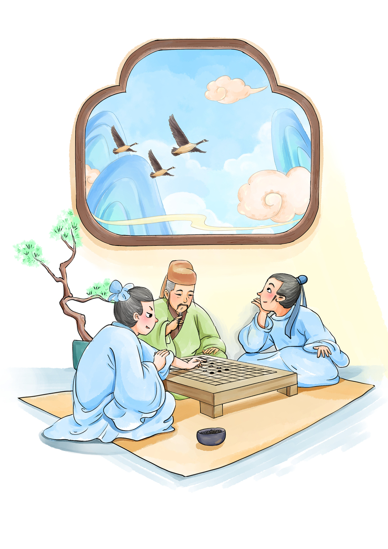水彩儿童插图封面
