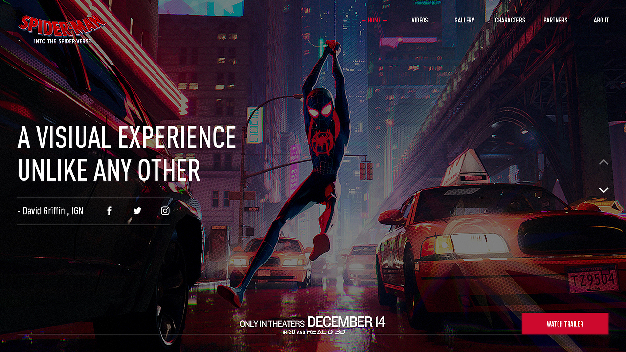 Spider-Man Into the Spider-Verse Webdesign#（图ZMTQwMzIyNDYw） - 企业官网 - 站酷设计师Sawyerchan原创素材 - 站酷ZCOOL