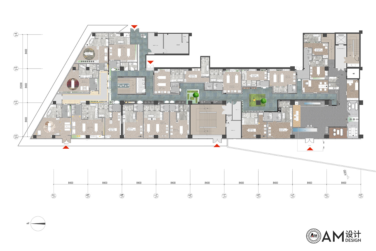 雷雨明|西安w酒店四季花城会所一层设计平面