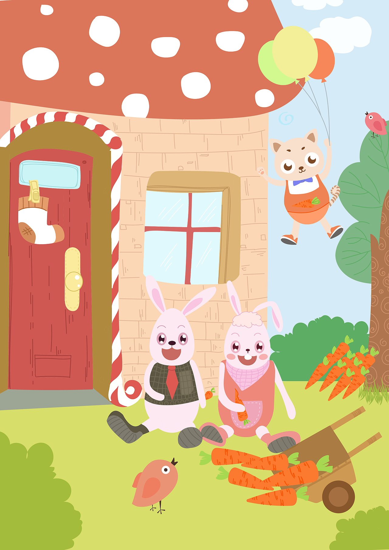 兔子的事儿（图ZMTAxNDUyNTA0） - 儿童插画 - 站酷设计师粒酱原创素材 - 站酷ZCOOL