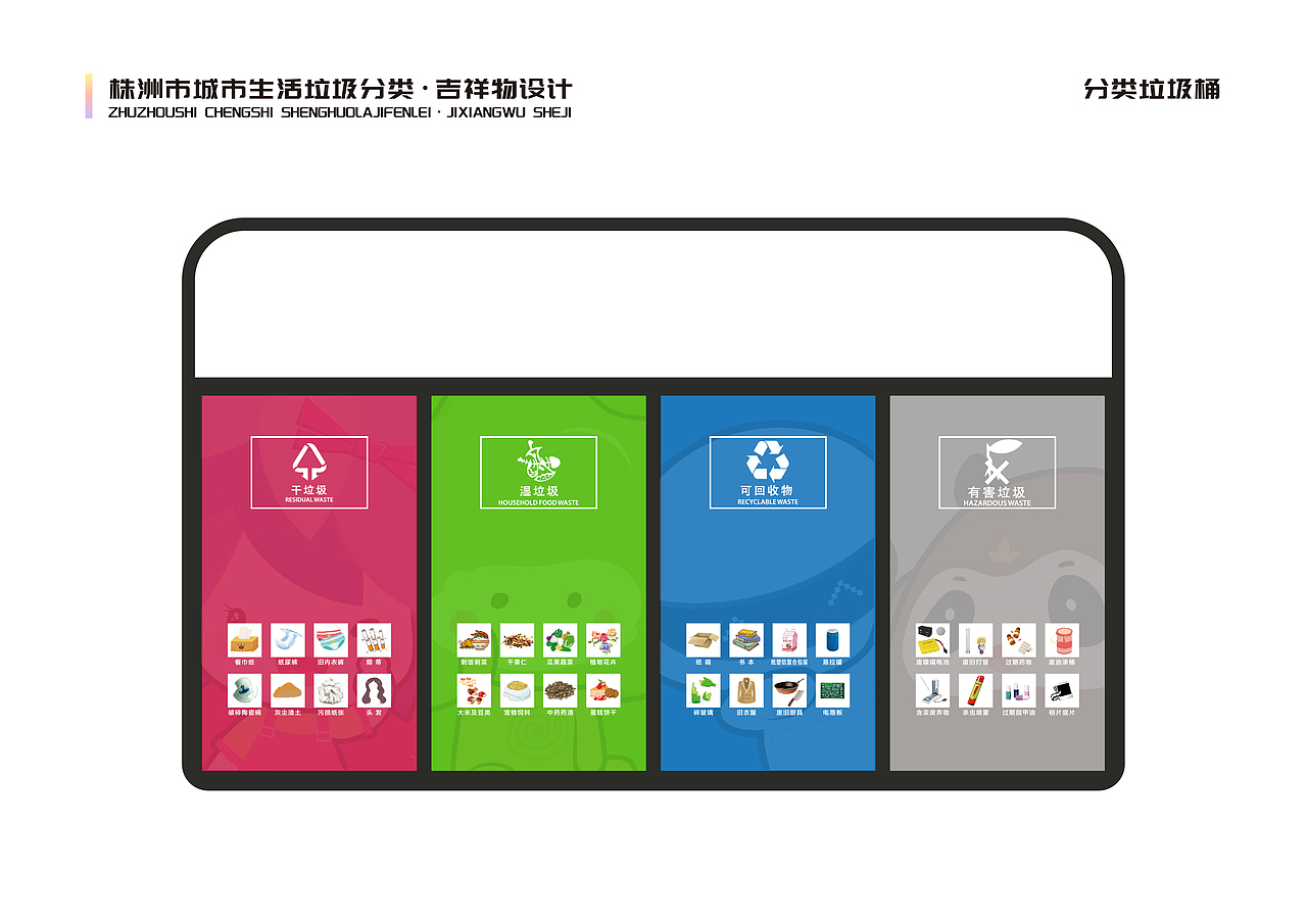 株洲市垃圾分类吉祥物参赛作品（图ZMjM4MzYxNTY4） - IP形象 - 站酷设计师李灏是个铁娃子原创素材 - 站酷ZCOOL