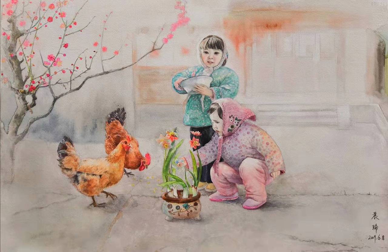童趣（图ZMTg3MDE2NTg4） - 绘画 - 站酷设计师晨琋水彩原创素材 - 站酷ZCOOL