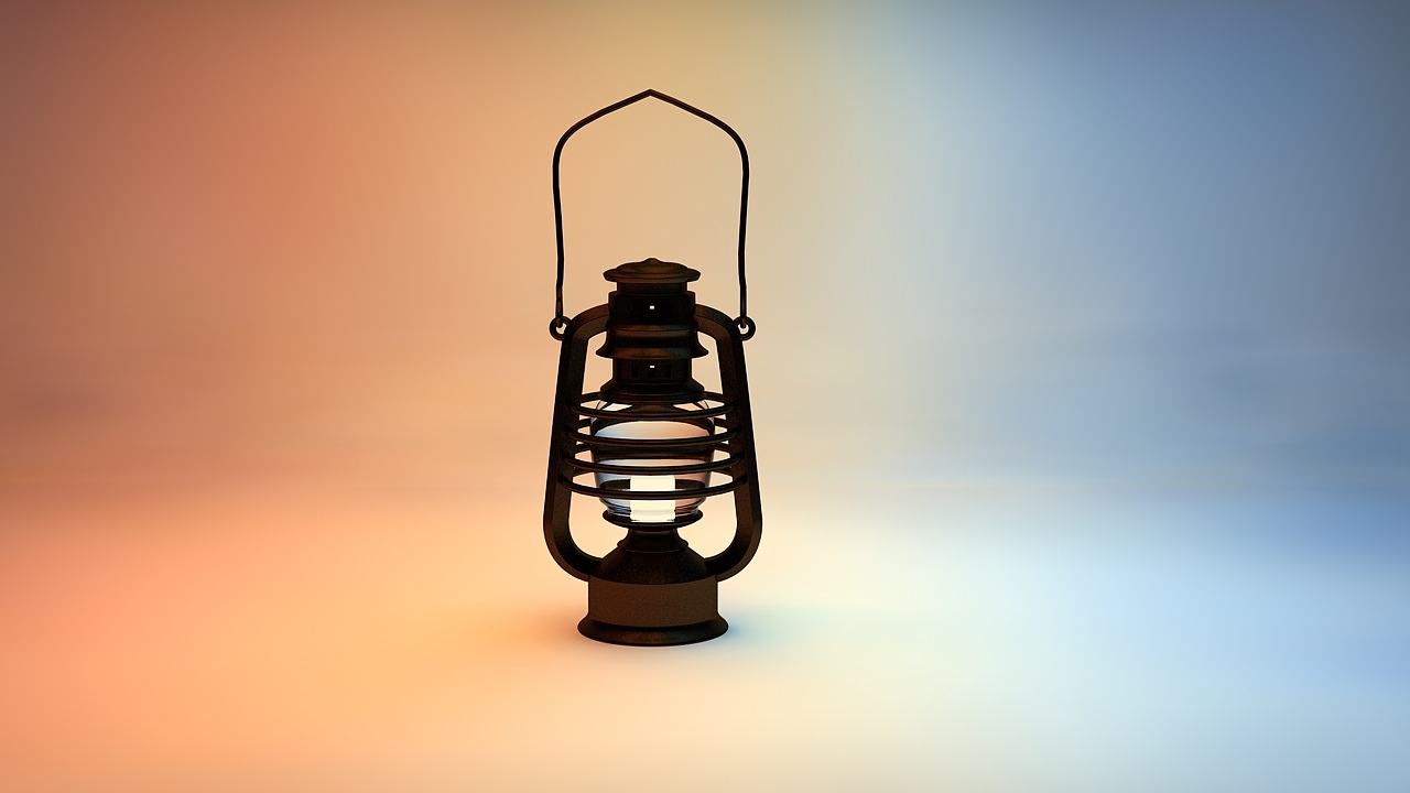 C4D老式古典油灯