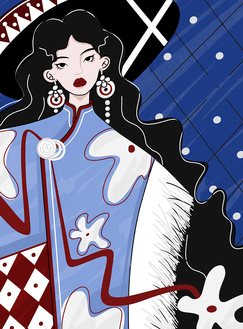 红蓝|服装设计（图ZMzY0MTY1Mjg0） - 艺术插画 - 站酷设计师KikiLori原创素材 - 站酷ZCOOL