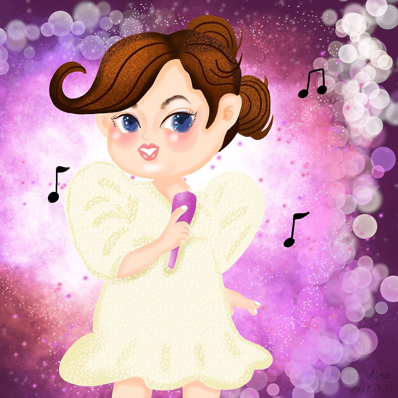 原创插画《小明星》