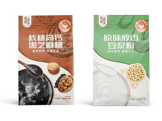 精磨世家 I  品牌包装设计 I 麦片核桃豆奶包装设计